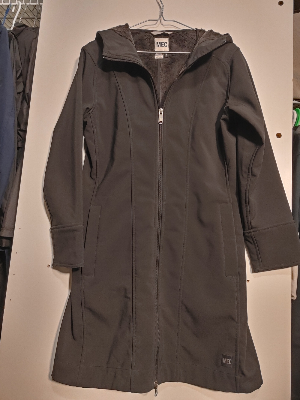 MEC Women's Black Hooded Trench Coat